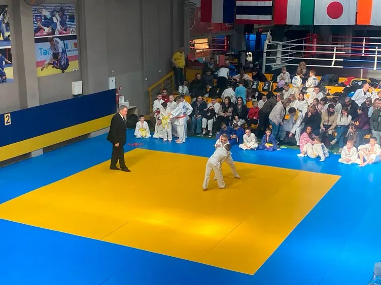 Спортсмен виконує утримання суперника